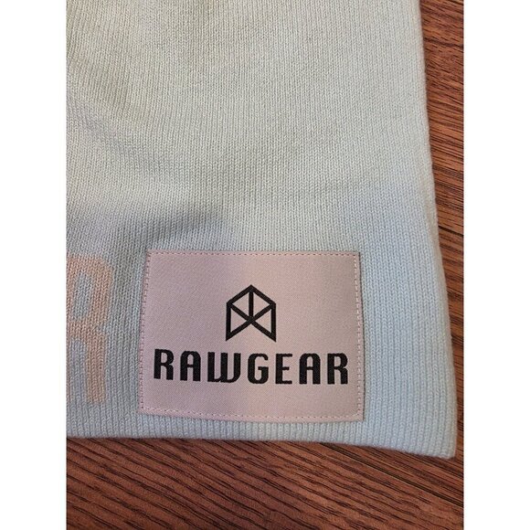 RawGear Beanie Stocking Hat Mens One Size Baby Blue Knit Logo RG623 Unisex NWT - Picture 3 of 5